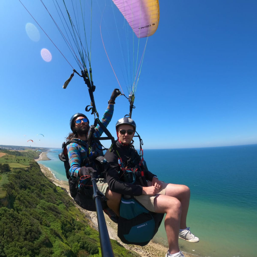 Parapente biplace bord de mer Commes