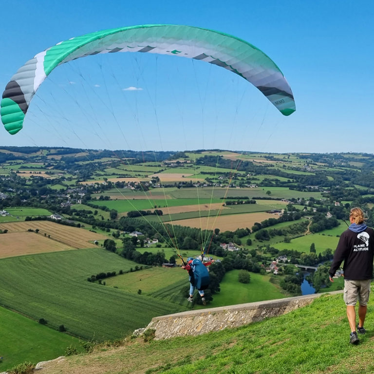 Décollage élève parapente stage normandie