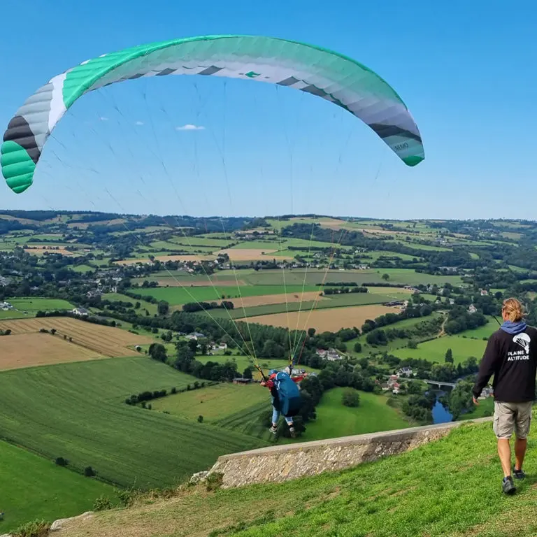 Décollage élève parapente stage normandie