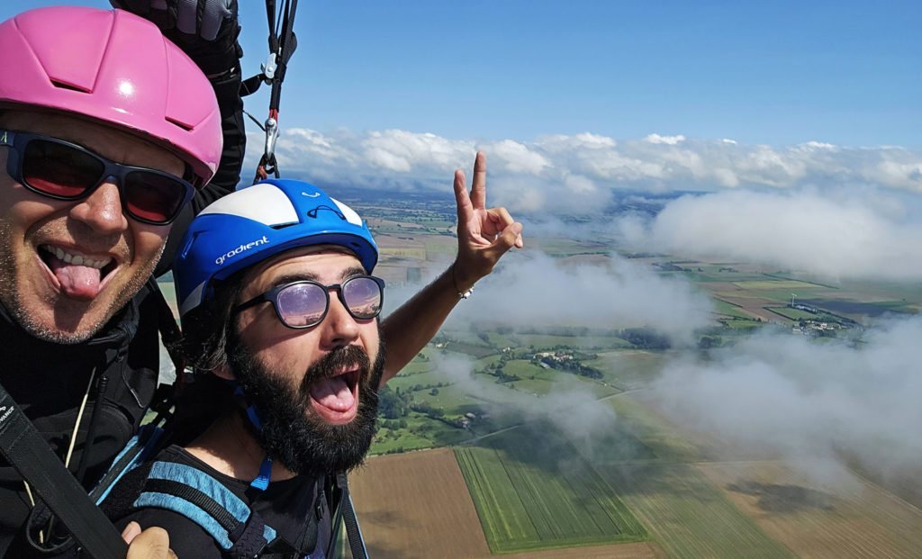 sourire passager parapente biplace