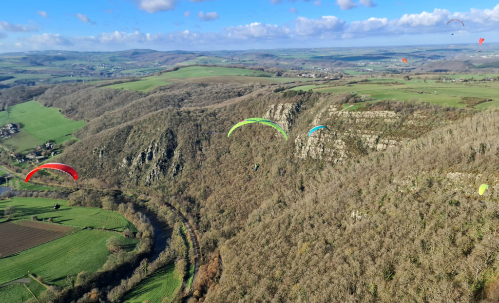 Clécy parapente site vue du ciel