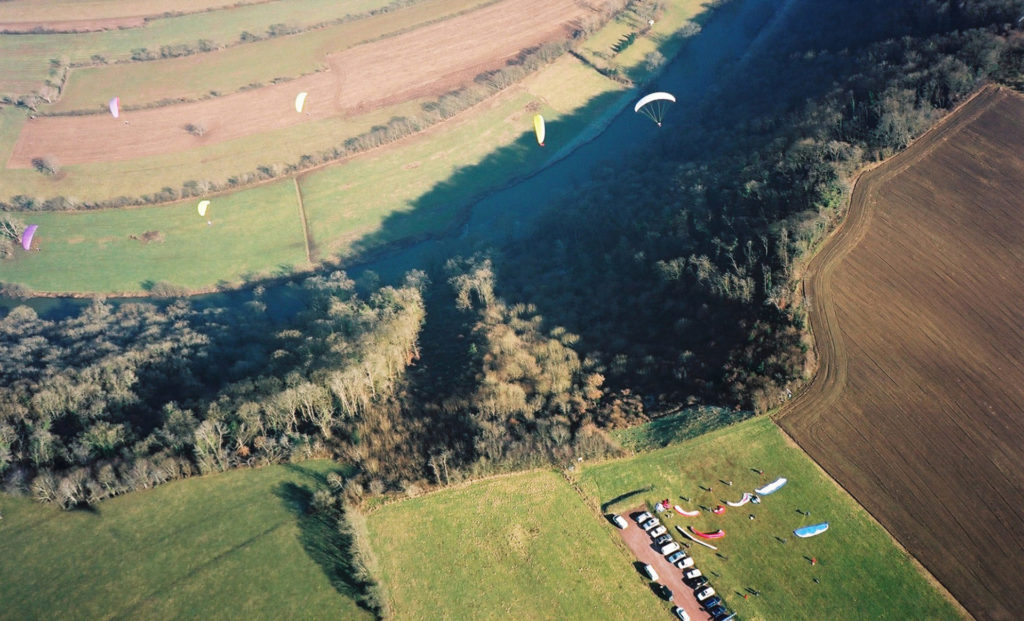 Site de parapente de Pont d'Ouilly vue du ciel